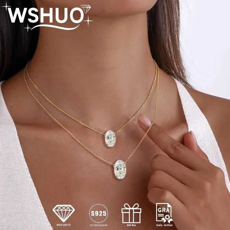 1/2/3Carat Oval Cut Moissanite Pendant Necklace S925 Silver Solitaire Diamond Womens Fine Jewelry Necklace Party Gifts Q260623