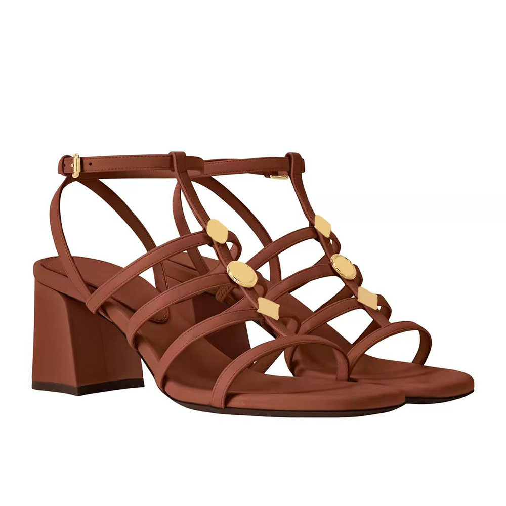 Top quality Women's Chunky Heel gladiator sandals pumps Luxury Genuine Leather Open toed dress shoesFashion designer party evening shoes size 3
