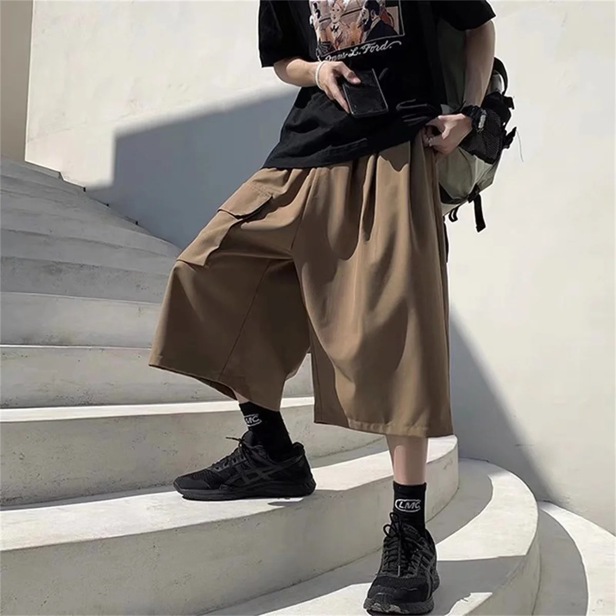 Cool Summer Hip Hop Cargo Shorts for Mens Summer Slim Loose 2026 Ins Hanging Trendy High Street Pants Straight Shorts Men 260623