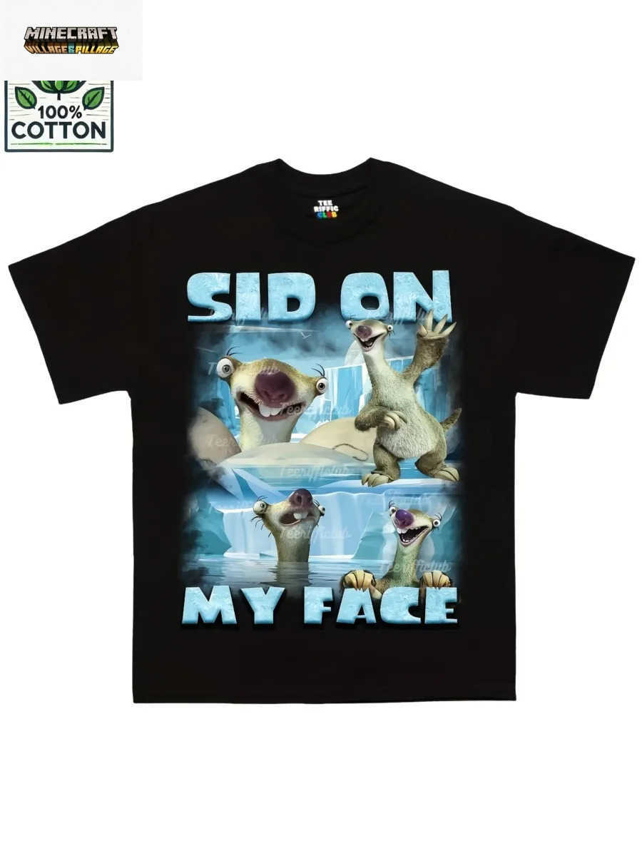 SID ON MY FACE T-shirt For Men Women 100 Cotton T Shirts Short Sleeve Tops P423 L260623DKM1