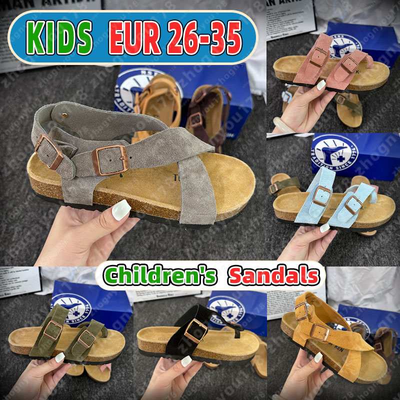 Kids berkinstocksandal slippers Childrens Boston clog sandals designer Soft Footbed Clog uede clogs sandals teal salmon bronze leather fashion slide