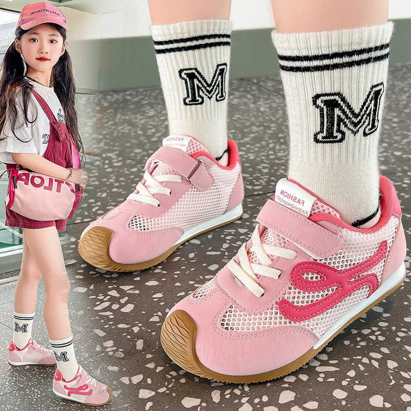 shoes Girls for spring and autumn 2025 new girls sneakers sports shoes for older and younger girls childrens mesh shoes S260623