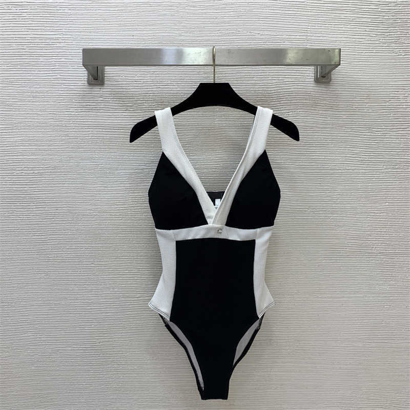 bikini beach wear swimwear designer woman Black White Contrasting Color Blocks swimsuit fashion V-Neck Strapless bikinis S-XL