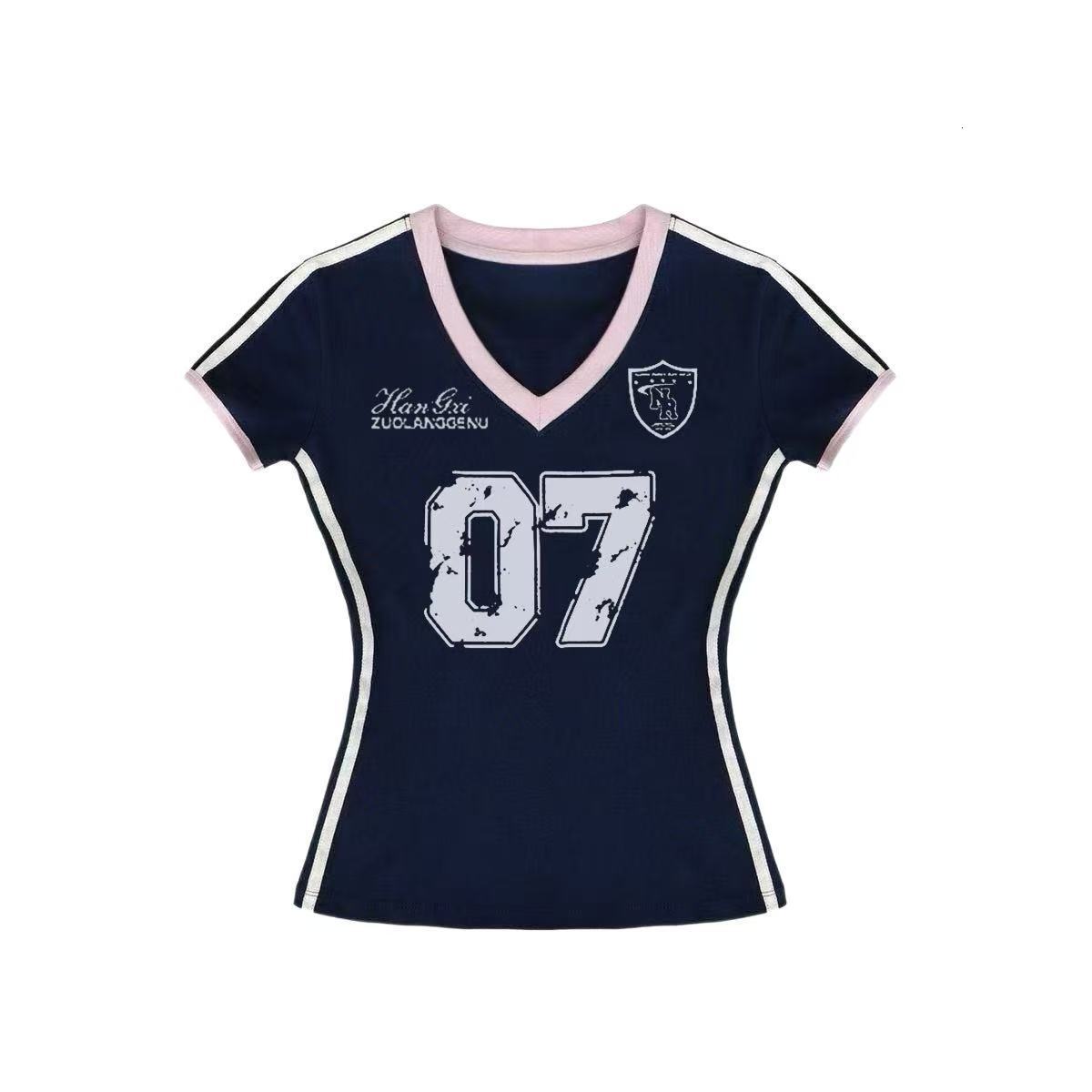 2026 New Jersey With European And American Style Digital Print Slimming Football Baby World Cup Color Blocking outdoor V Neck Slim Free Ship