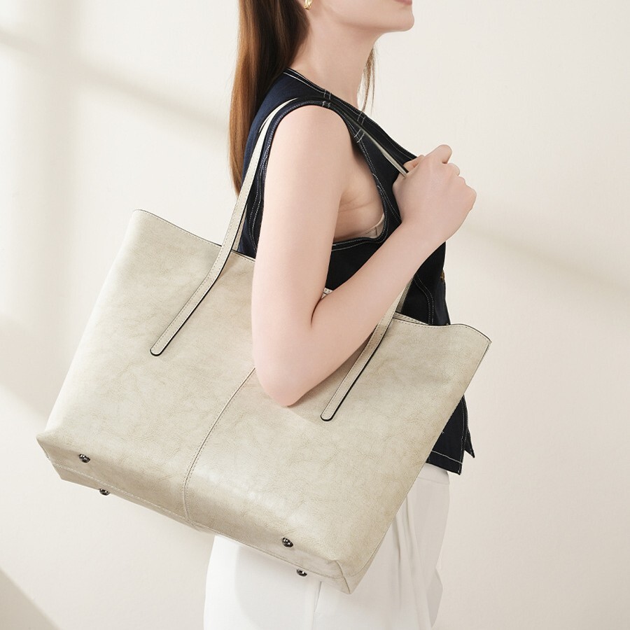Foreign Trade Large Capacity Genuine Leather Tote New Versatile Handbag Underarm Women's Niche Shoulder Bag Bags Handbag Shoulder Bag Fashion C