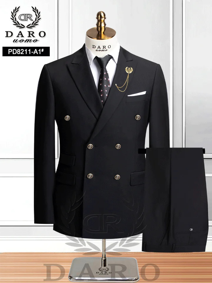 DAROuomo 2025 Men Suit Slim Fit Formal Business Work Wear Suits 2Pcs Set JacketPantsDR8211 260618
