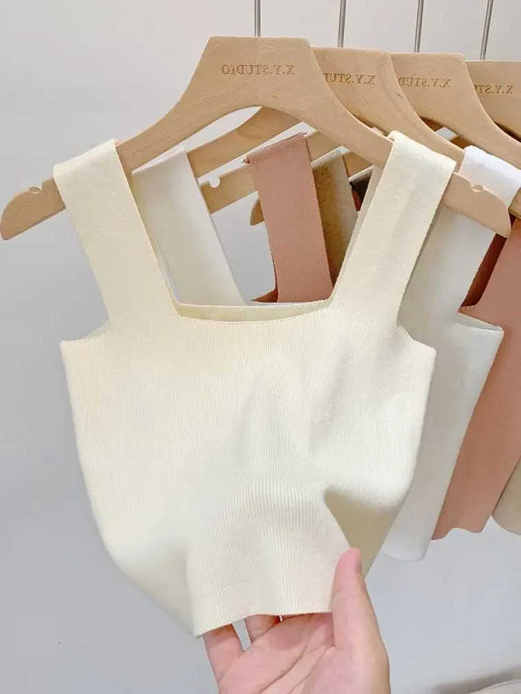 Women AOSSVIAO 2026 Sexy Summer Sleeveless Tops Fashion Short Square Collar Tank Tops 6 Colors Knitted M260623