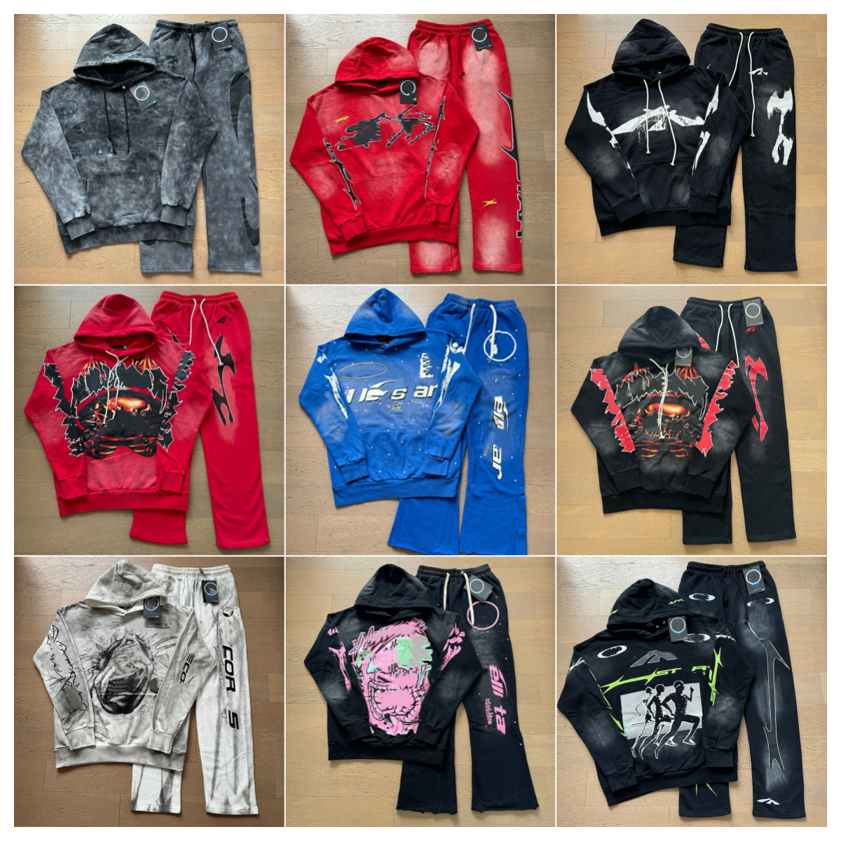 designer hoodie Mens Womens Couple tshirt pants Vintage jeans Gothic Streetwear Cotton tracksuit Printed Baggy Straight Washed Sweatpants Hip hop