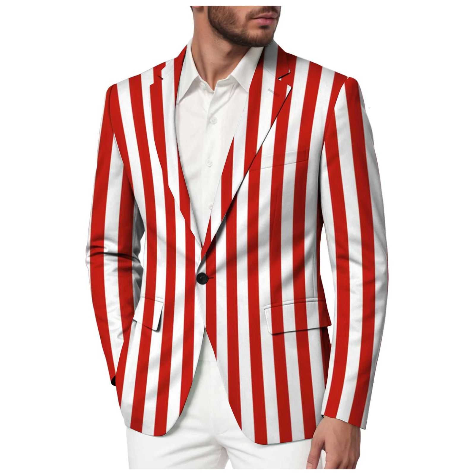 MenS Fashion Striped Suit Jacket Outdoor Multicolor Printed Casual Business Lapel Collar Suit Jacket Autumn Trendy Work Coats 260623