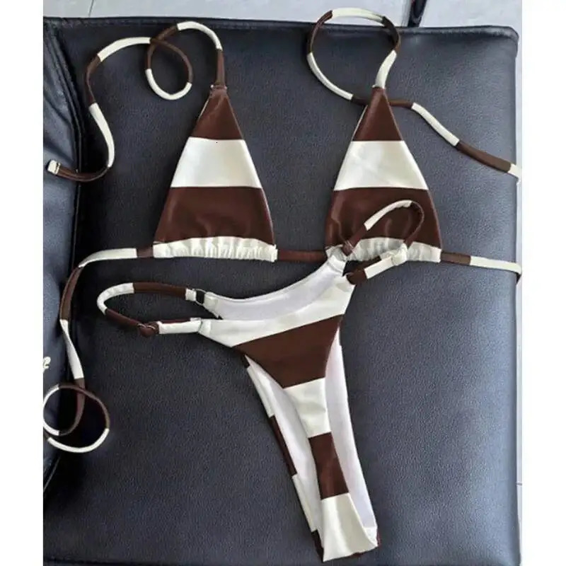 Bikini sexy a righe 2026 Costumi da bagno donna Costume da bagno femminile Per costumi da bagno Costumi da bagno Bikini brasiliano Set costumi da ba