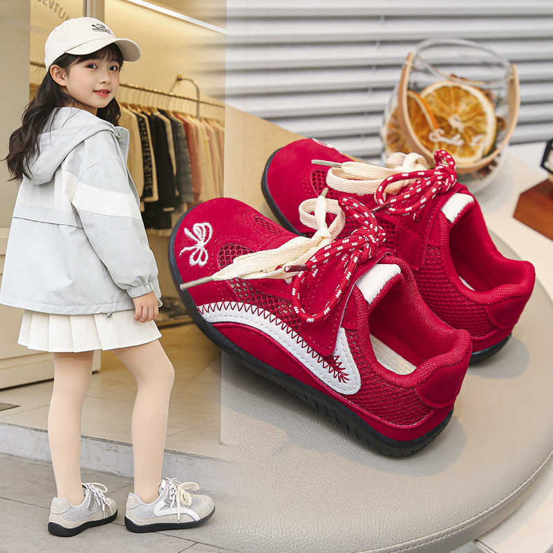 shoes Girls childrens sports trainers 2026 new model red casual shoes for little girls and toddlers for spring S260623