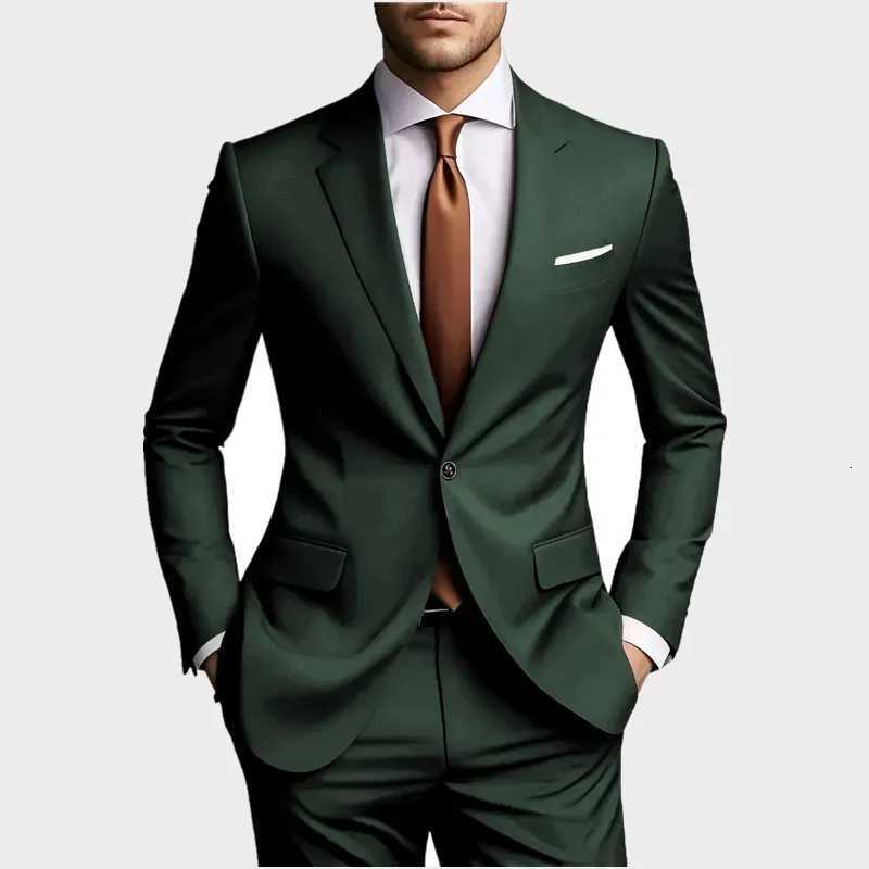 2026 New Luxury Elegant Mens Suits 2 Piece Set Fashion Korean Casual Slim Fit Social Groom Wedding TuxedoT260623 3f