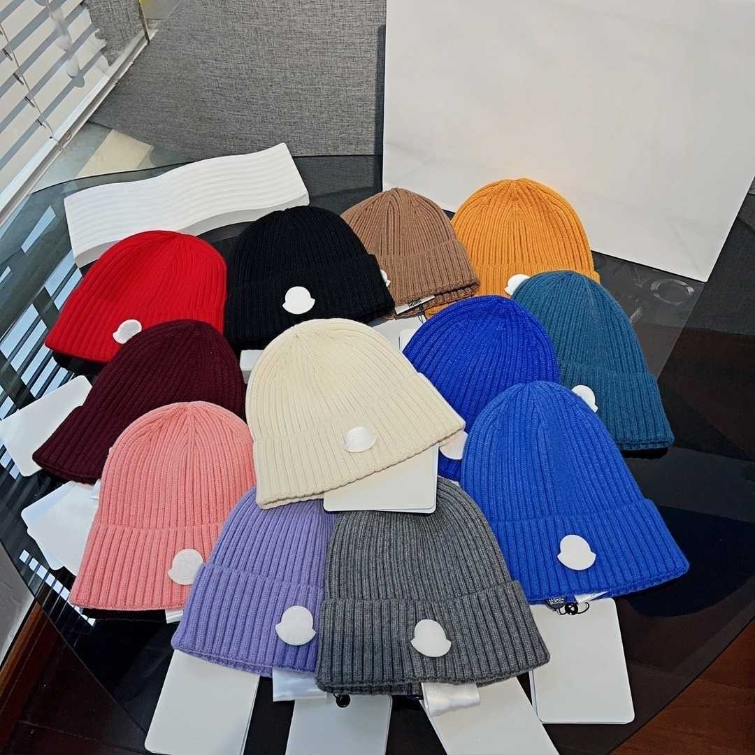 hat beanie Knitted warm wool cashmere cap unisex casual soft thick windproof letter caps quality S260623