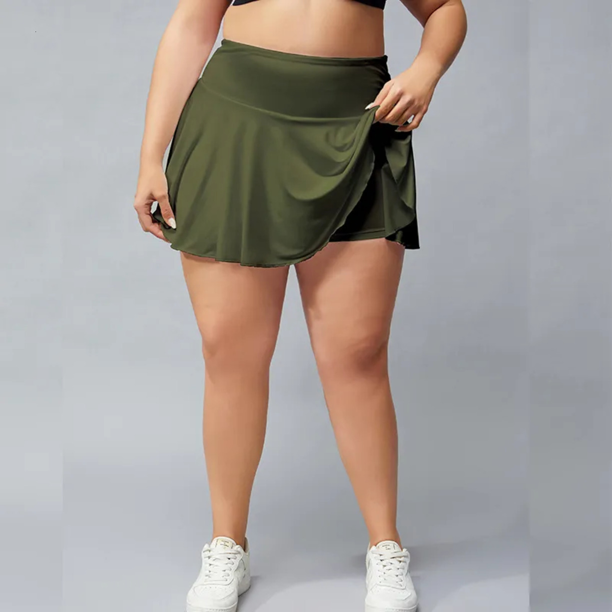 2026 Gym Workout Set Clothe -- Women Outdoor Sport Plus Size Yoga Skirts Running Shorts Solid Color Pleated Tennis Golf Anti Exposure Fi Sho outdoor