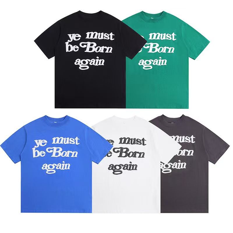 CPFM shirt op Artisanat T-shirts pour hommes Les créateurs doivent naître de nouveau Lettrage mousse impression chemises High Street Trends t-shi