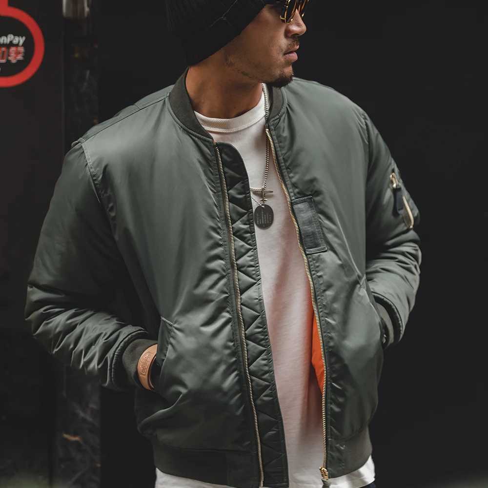 Maden MA1 Pilot Cotton Jacket Thickened Baseball Jacket Warm Padding Flight Coat Winter Brand Mens Clothing Grn Q260623