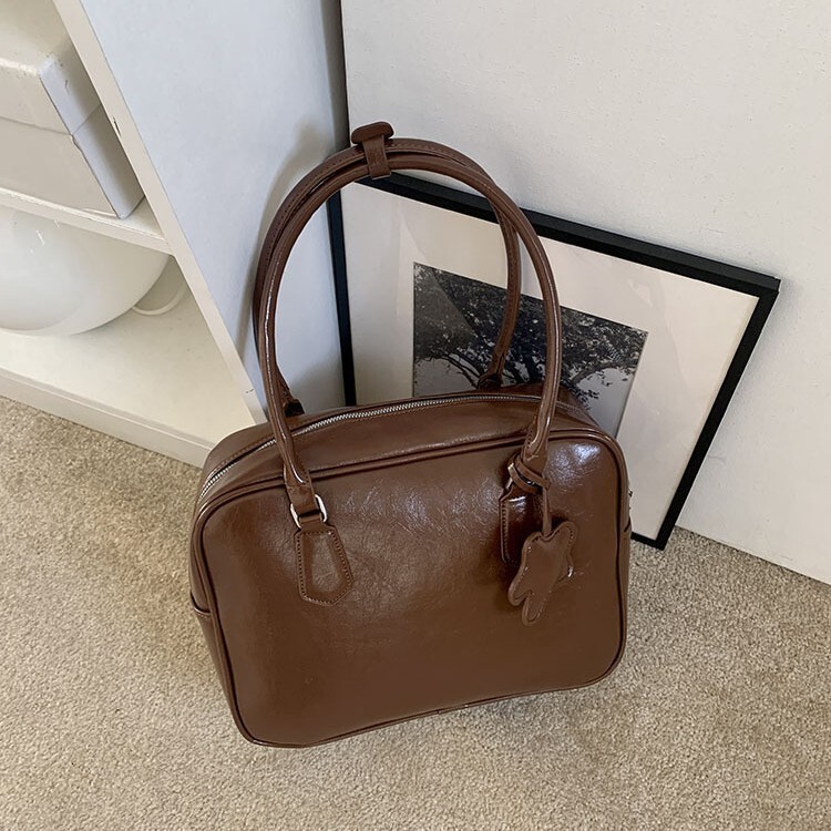 Korean niche high-end Boston 2026 new model large-capacity commuter tote PU hot-selling women's bag