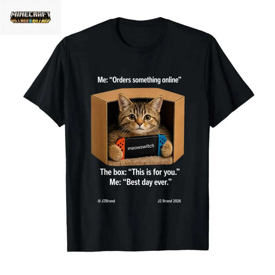 J2 T-shirt standard Cat USA Best Day Ever Delivery Box per uomo donna 100 magliette in cotone top a manica corta 0508-1 L260623WBPF