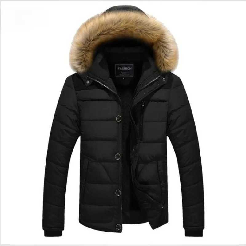 New Winter Men Hooded Fur Collar Flce Warm Down Jackets Casual Parkas Quty Male Thicker Warm Trendy Winter Coats Size 5XL Q260623