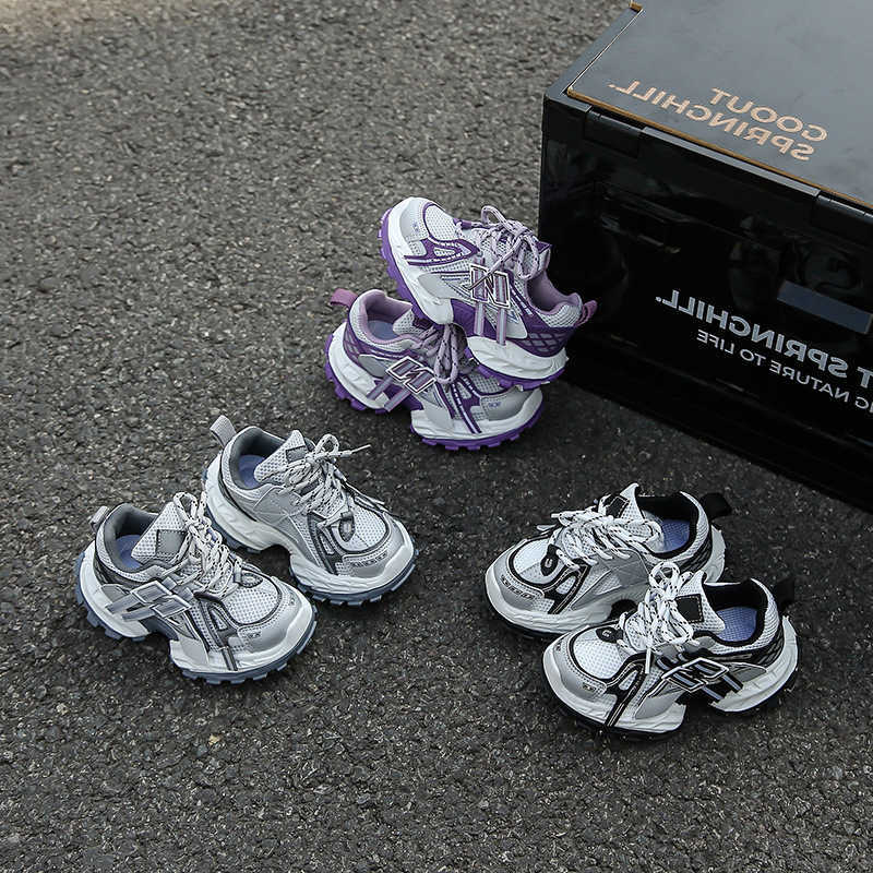 Sports Childrens Shoes Spring New Big Kids Boys Shoes Breathable Running Shoes Girls Dad Shoes S260623