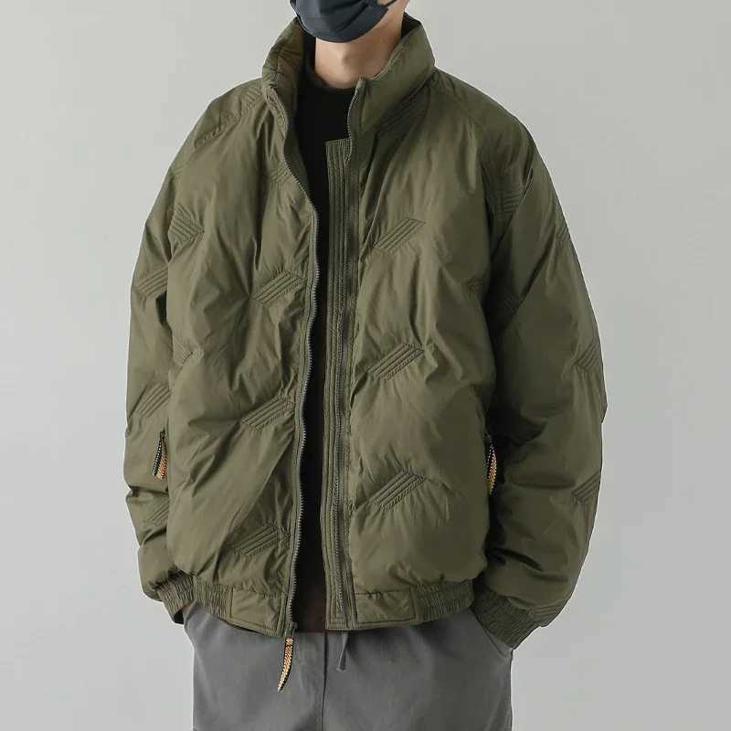 Winter American Fashion Vintage Parkas Jackets For Men Outdoor Windbreaker Y2K Casual Padding Coats Loose Embroidery Down Jacket Q260623