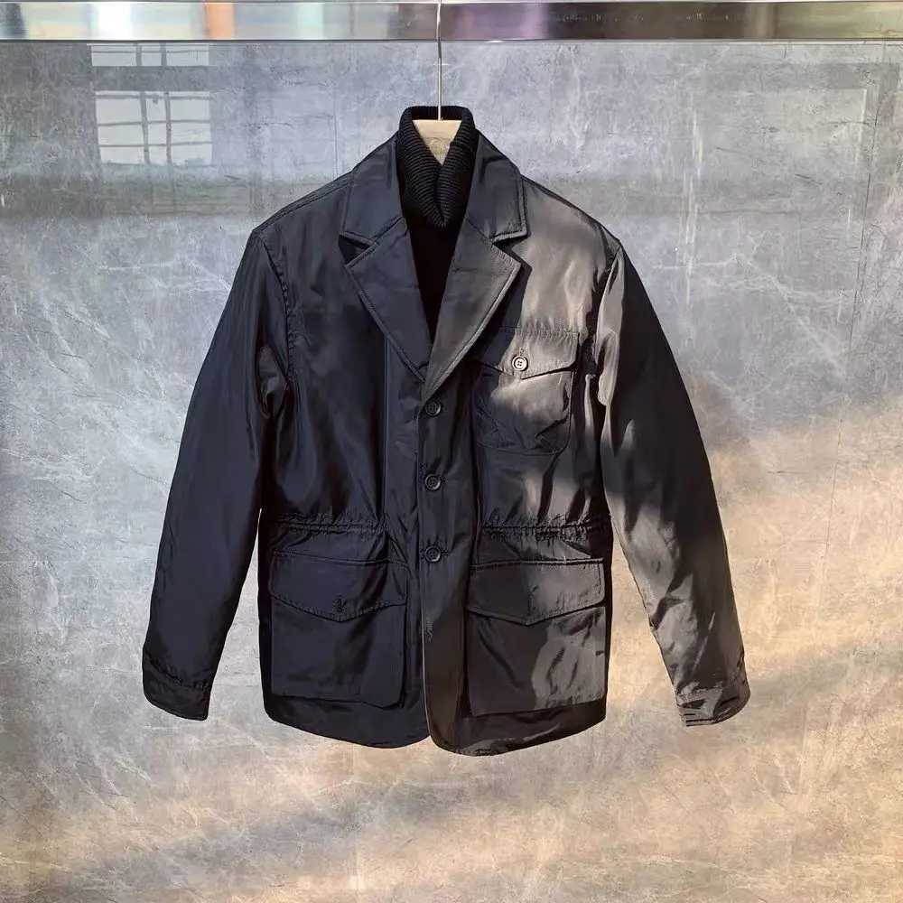 2026 Winter New Suit Collar Trenchcoat Jacket Mens Korean Style Trendy Hunting Workwear Button Up Clothes Aesthetic Chic Q260623