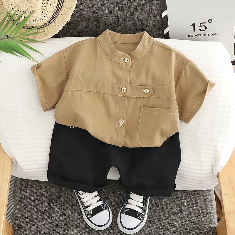 Summer Baby Boy Solid T Shirt Short 2Pcs/set Infant Kid Children Cotton Clothes Fashion Toddler Tracksuit 0-5 Years X260623