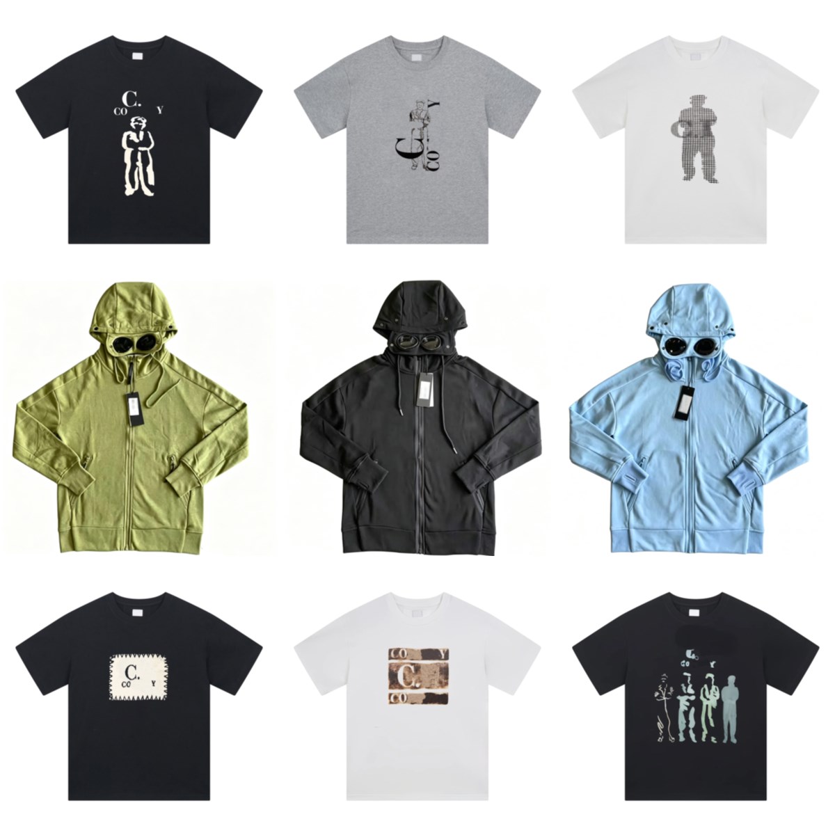 Men's Hoodie companyyyy Jackets t shirt Cardigan summer cpshirt One Lens T shirts women pure cotton Tees Casual Crew Neck letter print unisex b