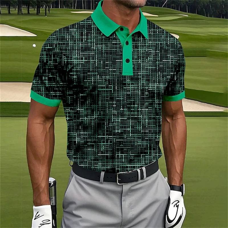 MenS Polo Shirts 3d Stripe Printed MenS Clothing Summer Casual Short Sleeved Golf Shirt Street Men Tops Tees 260623
