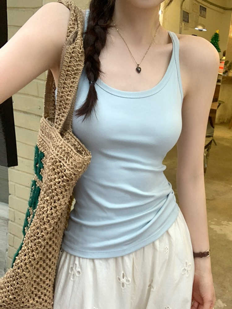 Y2K Hot Solid Sexy Color Tank Top 2026 Summer New Alluring Sleeveless Women Camis Trendy Slim Fit Versatile Camisole M260623