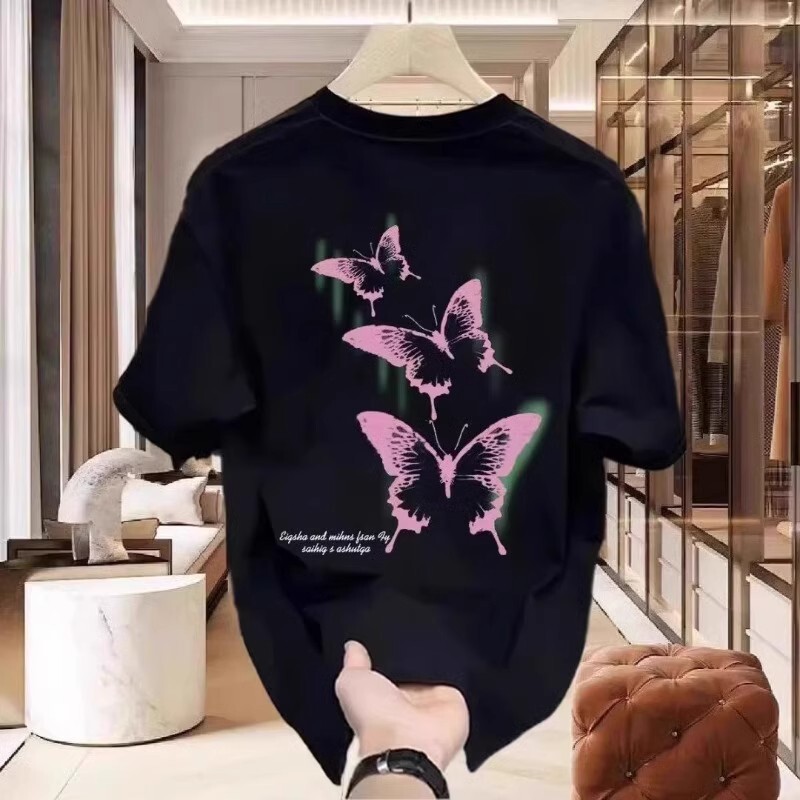 Men'S Printed Pure Cotton T-Shirt Men'S Luxury Style T-Shirt For Daily Wear Trendy Ins Summer New Fashionable Unisex Crew Neck Tee