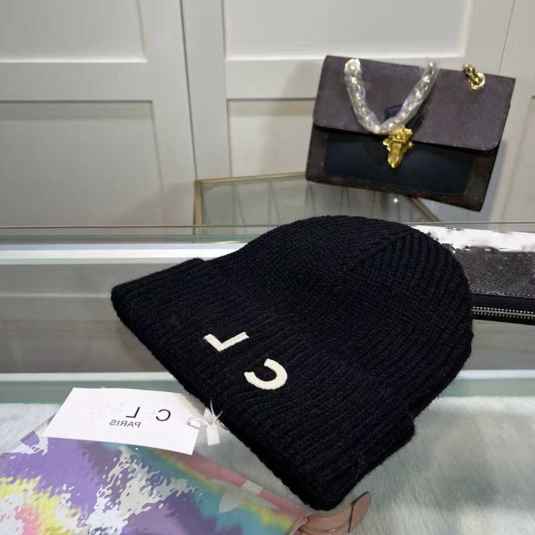for beanie women hat With Thick wool knitted letter warm casual simple styles solid S260623