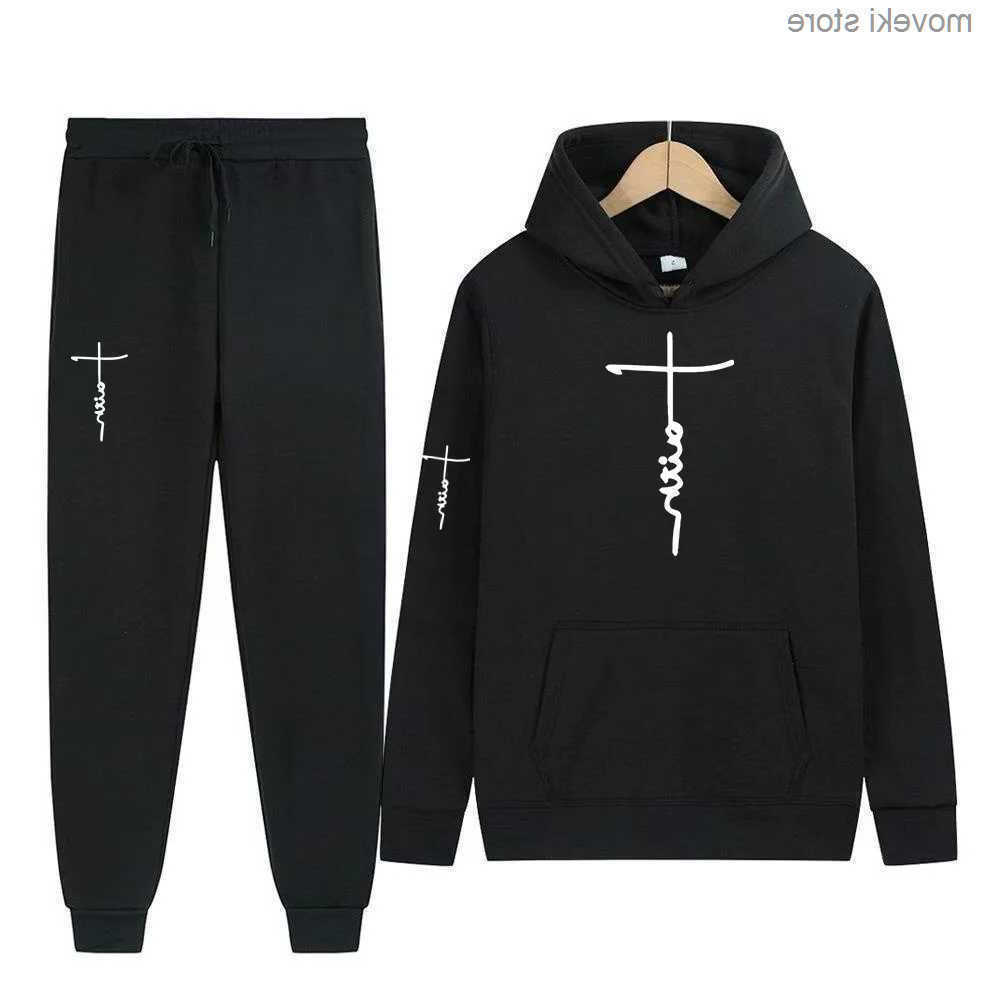 Tracksuits Mens Mens Hooded Suit Sweater Set Warm Outfit for Spring Autumn Winter Low Price Sale S-3XL S260623