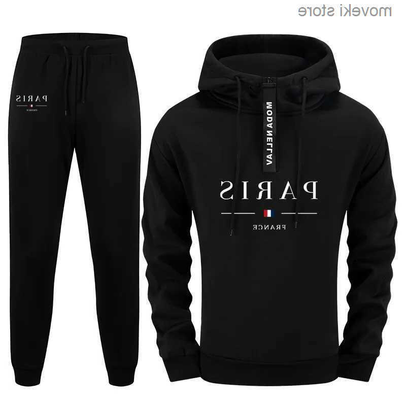Winter Autumn Casual Mens Piece Lounge 2025 Half Zip Hoodie and Sweatpants Tracksuit S260623