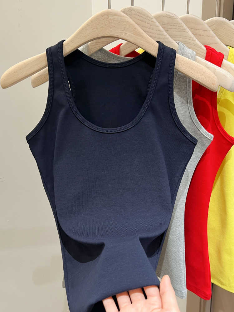 2026 Summer New Womens AOSSVIAO Tank Top Solid Color Camisole Minimalist Versatile Sleeveless Tops for Inner Outer Wear M260623