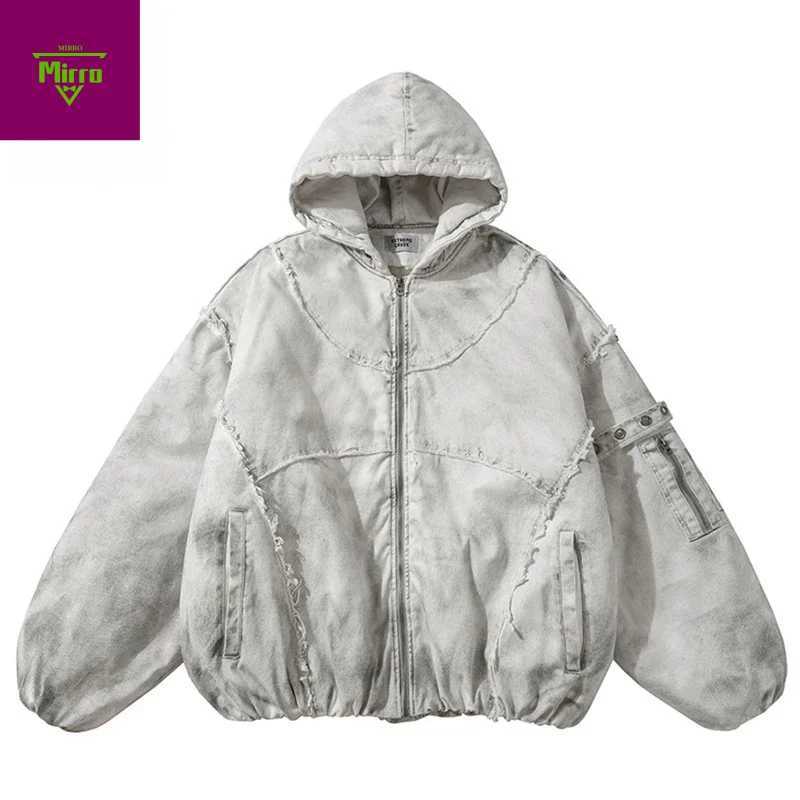 MirrordustVintage Men Winter Jackets Thicken Hooded Parkas Coats Strtwear Hip Hop Oversized Padded Jackets Outwear Q260623