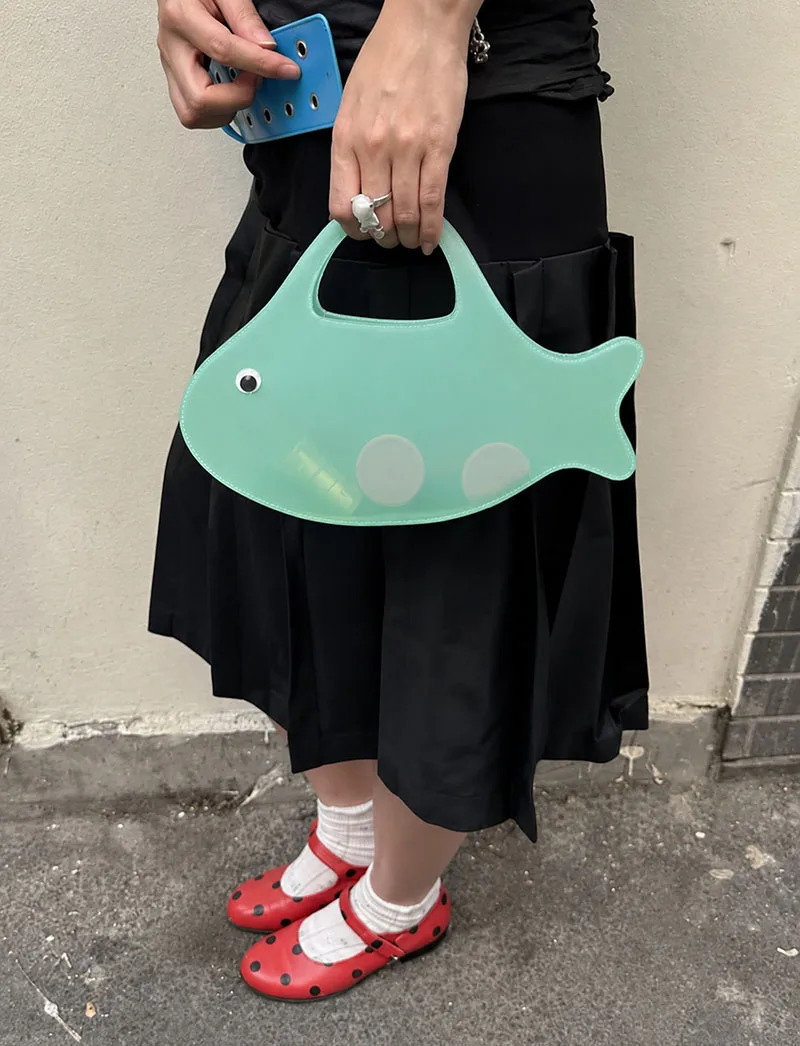 Fashion Cute little fish shaped jelly Bag Fish Shaped Funny Cute Women Handbag Boho Beach Vacation Evening Elegant Clutch Purse 260623