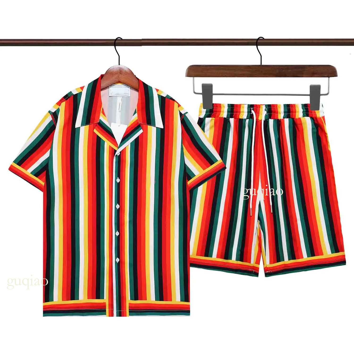2026 Mens Designer Shirt Summer Short Sleeve Casual Button Up Shirt Printed Shirt Beach Style Breathable Shirts Two Pieces Asian Size M 3Xl