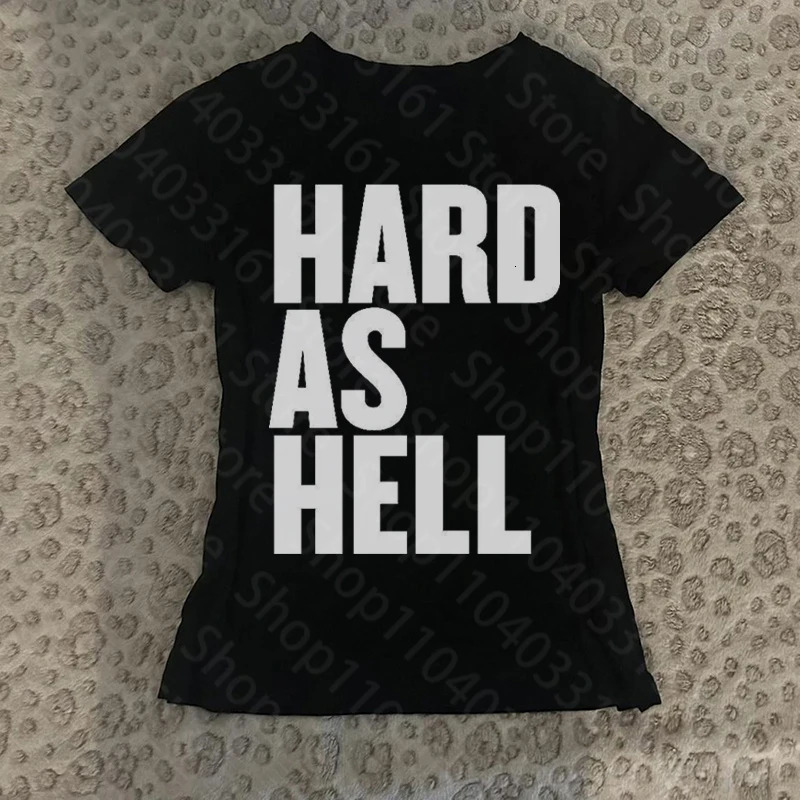 Punk Gothic Printing Slim Fit Tshirts Emo girls Retro Letter Y2K Women Clothing 2000s Fashion Casual Summer 260622