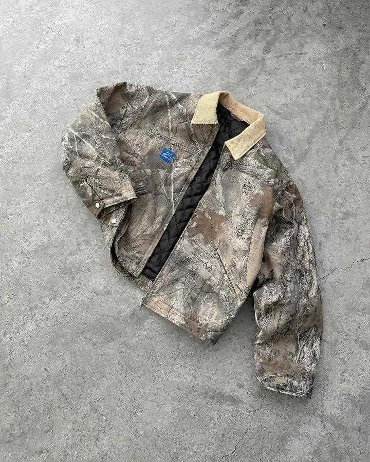 Jackets Mens Retro Camo Mens Womens Tactical Camouflage Jacket V Neck Buttons Coat S260623