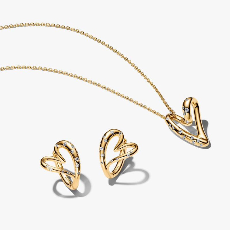Fashion Women Men Silver Gold Stainless Steel Copper White Zircon Heart Lock Key Circle Animal Flower Letter Bee Pendant Earrings Rings Sets Jewe-image-1111791090