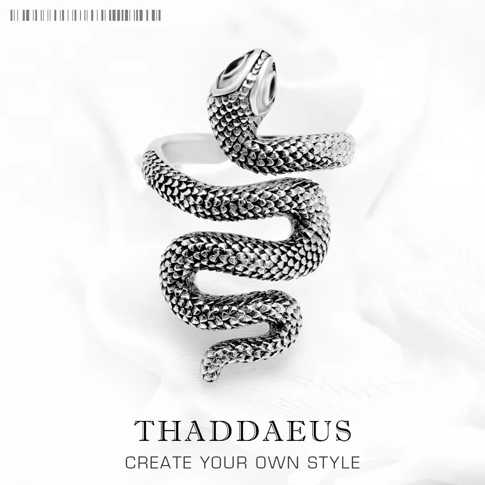 Ring Blackened SnakeEurope Style Glam Fine Jewerly For Women Gift In 925 Sterling Silver 260623
