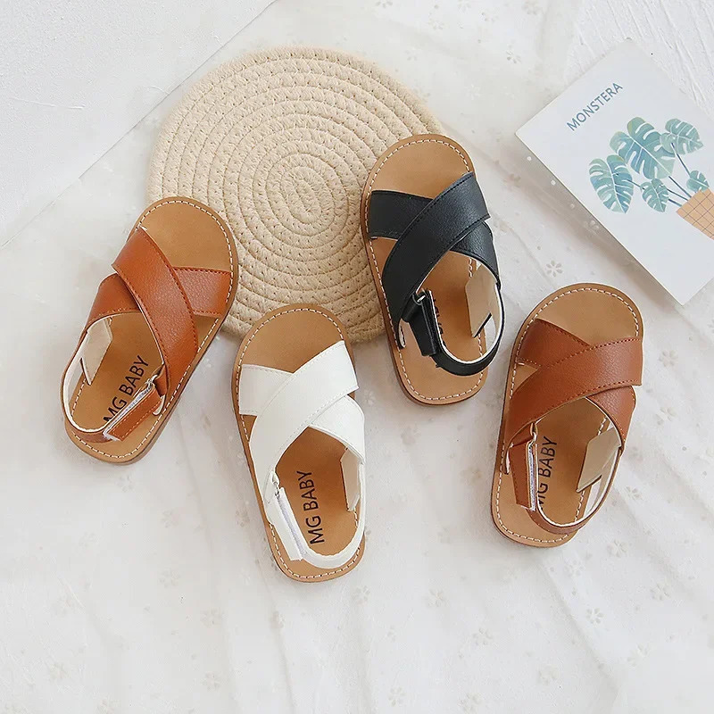 Baby Girls Summer Sandals Boys Toddlers Beach Shoes Cross-tie Fashion Kids Flat Open Toes Gladiator Sandals Ins Simple 260623
