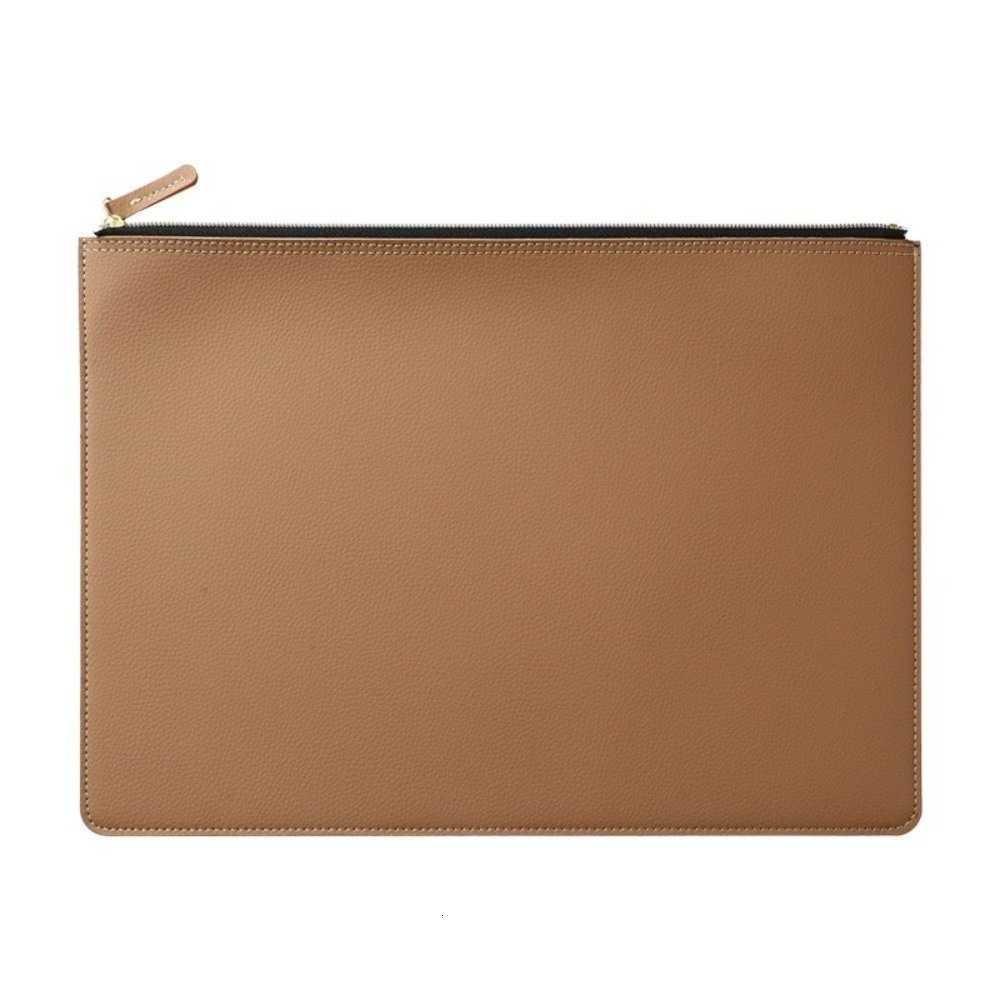 File PU Leather Folder A4 Zipper Bag Waterproof Business Briefcase Large Capacity Multiple Colors Document Bag H260623