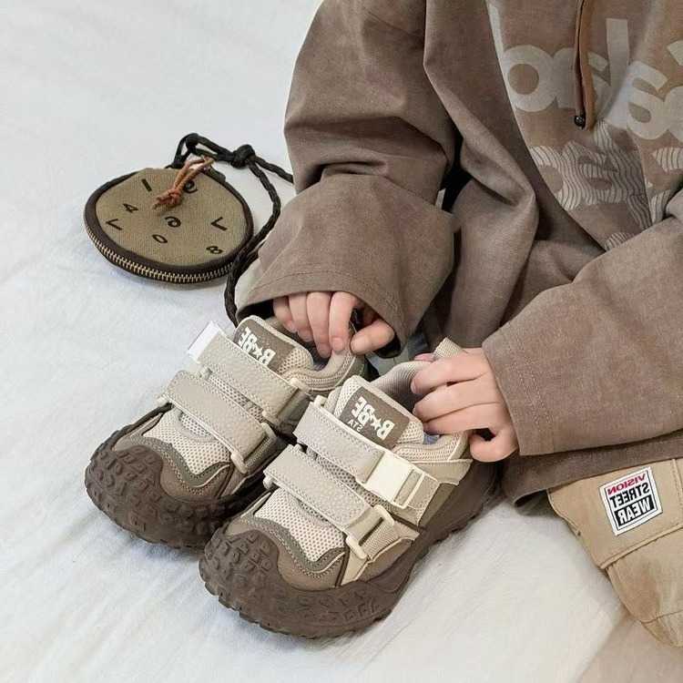 Dad Childrens Shoes 2025 Autumn New Boys Mesh Breathable Sneakers with Velcro Girls Casual Shoes S260623