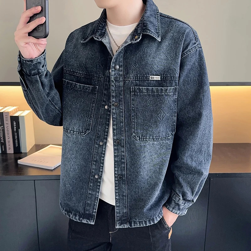 Highquality mens fashionable stylish casual trendy businessstyle denim shirt and youthoriented jacket coat 260623banjia