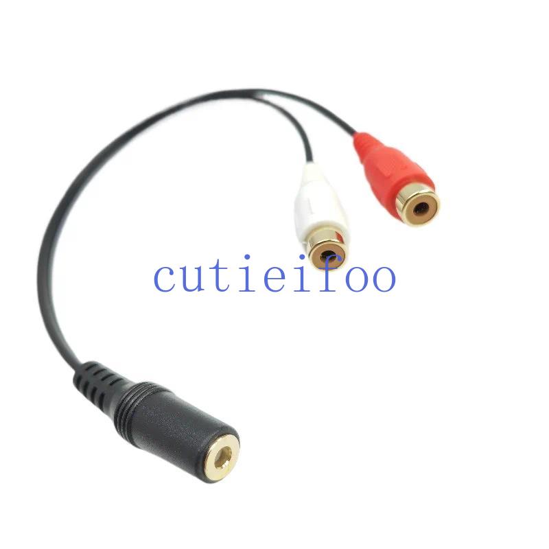 3.5mm Audio Jack Female to 2 RCA F/F Aux Adapter Converter Short Splitter Cable-image-1111755964