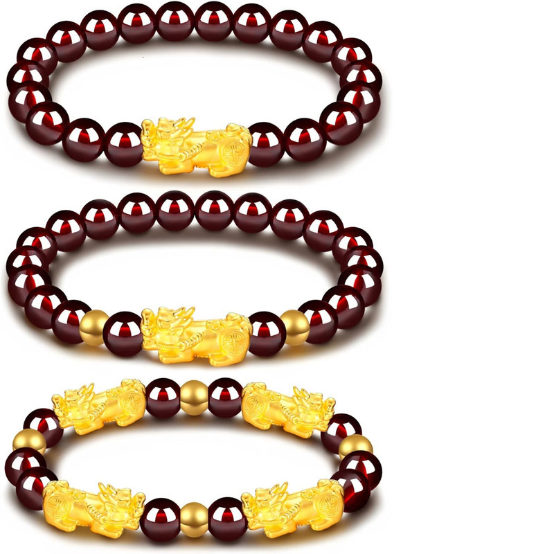 3 pièces Feng Shui Pixiu Bracelets porte-bonheur pour femmes et hommes – Ensemble de bracelets porte-bonheur pour attirer la richesse, l'argent,