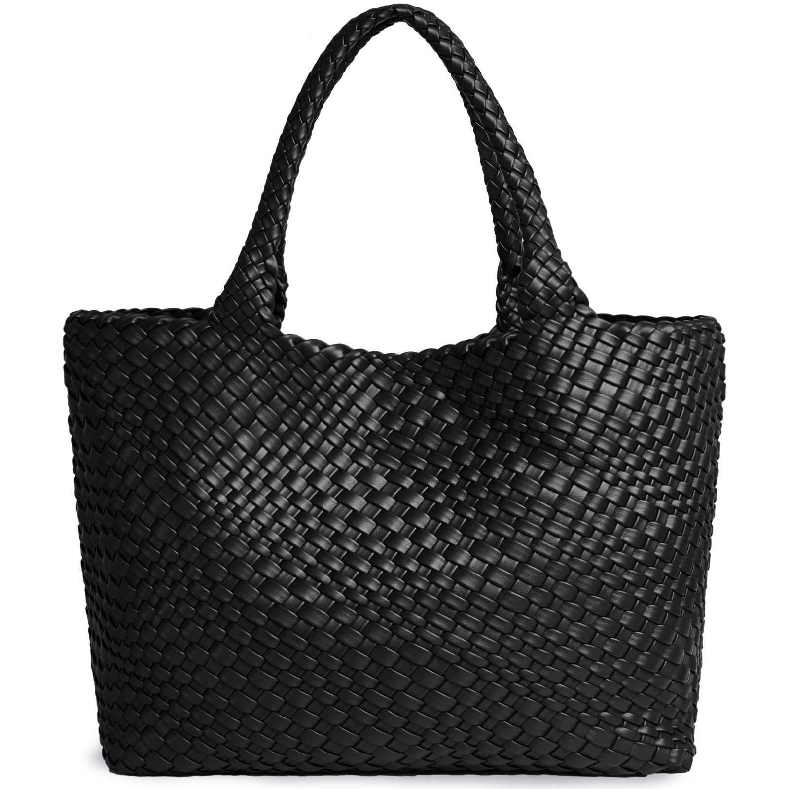 Purse Woven Womens Tote Bag Vegan Leather Shoulder Handbags - Fashion Summer Beach Tote Bags - Large Travel Totes H260623