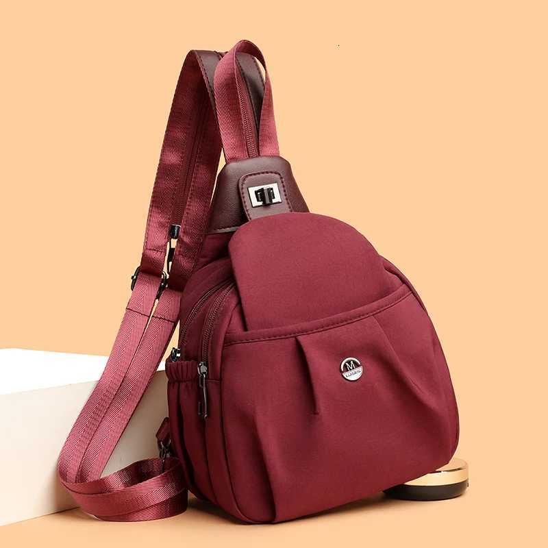 2025 Fashion Womens Nylon Backpack Large Capacity Lightweight Travel Shoulder Bag Casual Crossbody Purse Multi-Pocket Phone BagT260623
